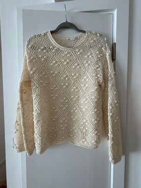 SFERRA (bought in Spain)- Cream Crochet Knit Sweater